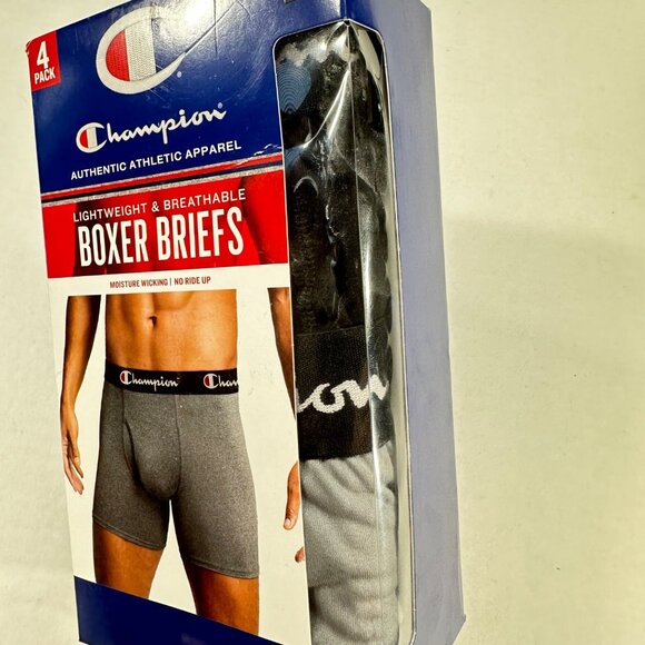 Lot of 4 Champion Men's Boxer Briefs Size Large Black Gray New In Package - Picture 5 of 7